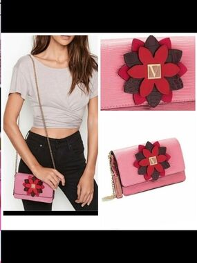 Victorias SECRET Pink Floral Accent MINI  Crossbody  Stylish Women’s Bag